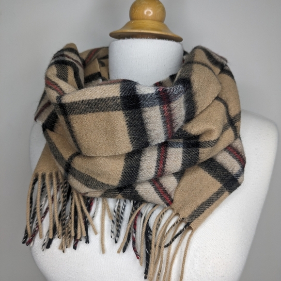 Edinburgh Accessories - Edinburgh Lambswool  Plaid Fringe Scarf